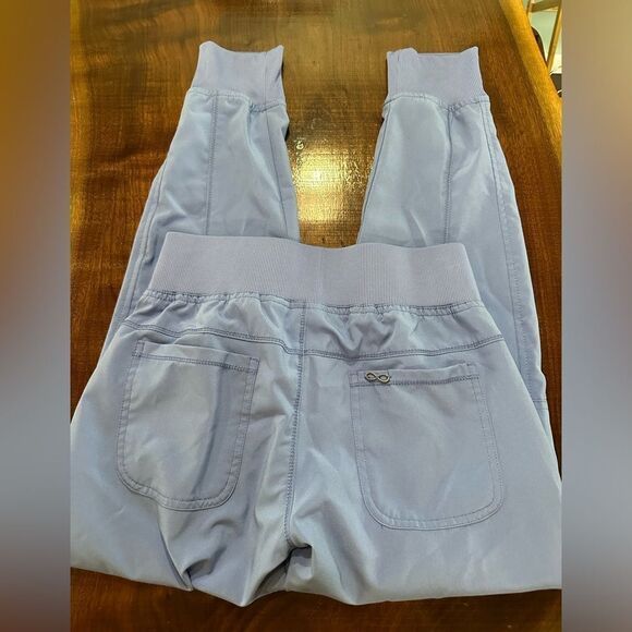 Infinity by Cherokee Scrub Jogger Pants CIP Ciel Blue XXS petite - Picture 5 of 6
